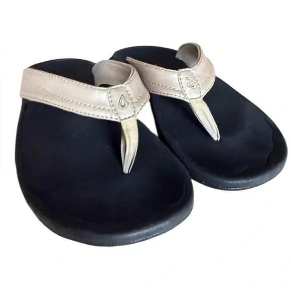 Ola Kai, ladies, size 8, gold and black flip-flop sandal good condition. - Picture 12 of 12